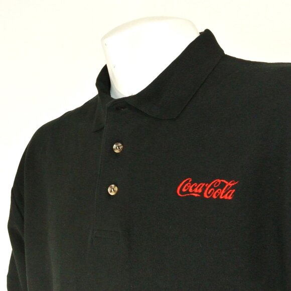 COCA-COLA Merchandiser Employee Uniform Polo Shirt Black NEW Size L Large - Picture 1 of 7